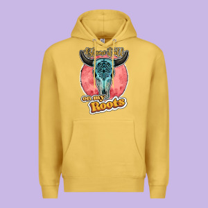 Blame It All On My Roots Bull Skull Black Premium Hoodie Designed By Jahusdesignshop