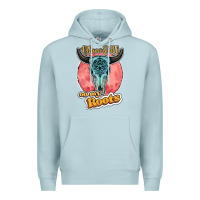 Blue Mist blame it all on my roots bull skull black Premium Hoodie - JahusDesignShop