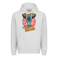 Dove Grey blame it all on my roots bull skull black Premium Hoodie - JahusDesignShop