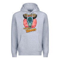 Heather Grey blame it all on my roots bull skull black Premium Hoodie - JahusDesignShop