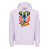 Lilac blame it all on my roots bull skull black Premium Hoodie - JahusDesignShop
