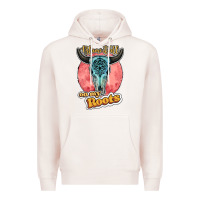 Pale Pink blame it all on my roots bull skull black Premium Hoodie - JahusDesignShop