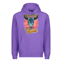Purple blame it all on my roots bull skull black Premium Hoodie - JahusDesignShop