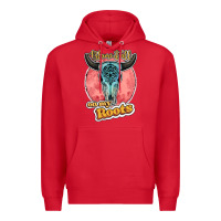 Red blame it all on my roots bull skull black Premium Hoodie - JahusDesignShop