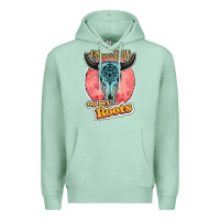 Seafoam blame it all on my roots bull skull black Premium Hoodie - JahusDesignShop