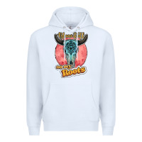 White blame it all on my roots bull skull black Premium Hoodie - JahusDesignShop