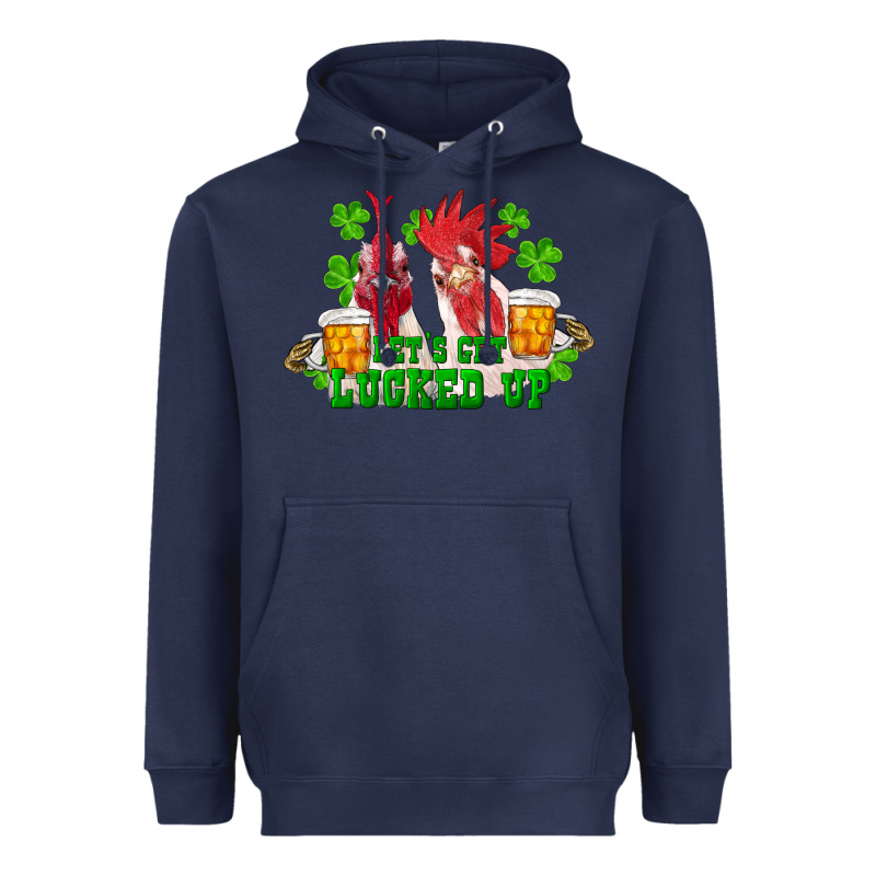 St. Patrick's Day Roosters Let's Get Lucked Up Heavyweight Hoodie by RanaPortraitStore | Teevron