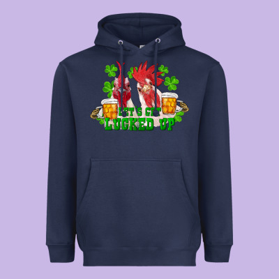 St. Patrick's Day Roosters Let's Get Lucked Up Heavyweight Hoodie Designed By Ranaportraitstore