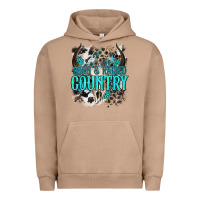 Pigment Burro born  raised country Urban Hoodie - NancyCooperArtShop