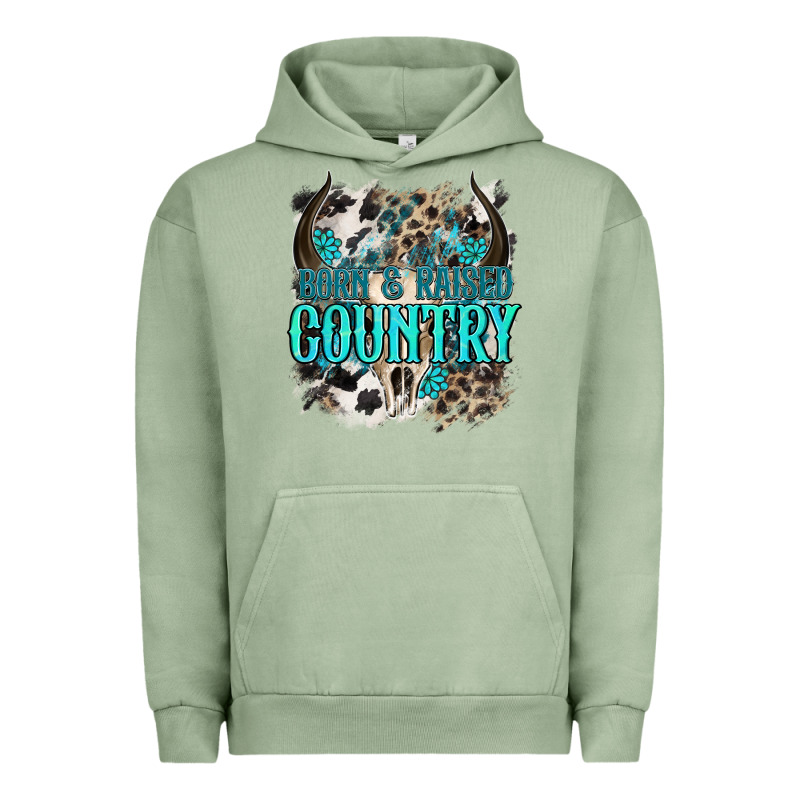 Born  Raised Country Urban Hoodie by NancyCooperArtShop | Teevron