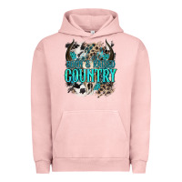 Pigment Salmon born  raised country Urban Hoodie - NancyCooperArtShop