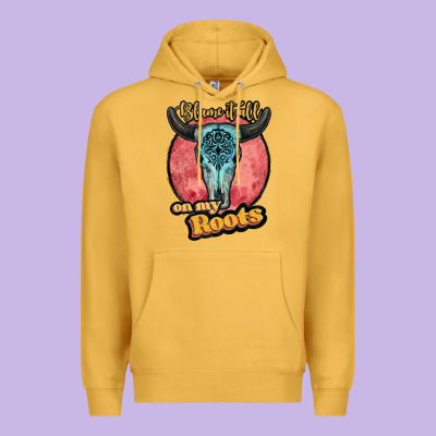Blame It All On My Roots White Premium Hoodie Designed By Jahusdesignshop
