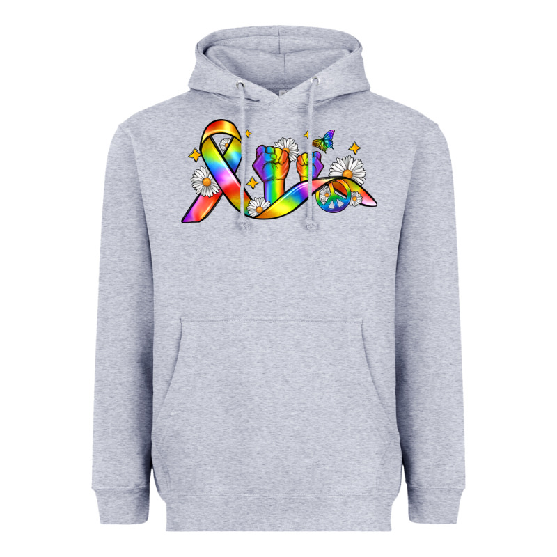 Pride Ribbon Heavyweight Hoodie by Zillion Design Studio | Teevron