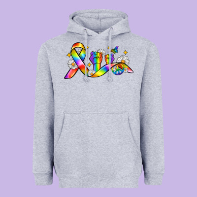 Pride Ribbon Heavyweight Hoodie Designed By Zillion Design Studio