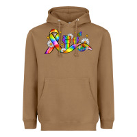 Toasted Coconut pride ribbon Heavyweight Hoodie - Zillion Design Studio