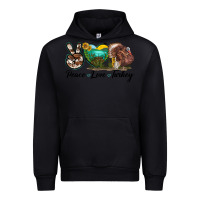 Black peace love turkey Urban Hoodie - LillyAllenDesigns