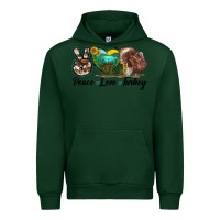 Forest Green peace love turkey Urban Hoodie - LillyAllenDesigns