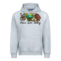 Heather Grey peace love turkey Urban Hoodie - LillyAllenDesigns