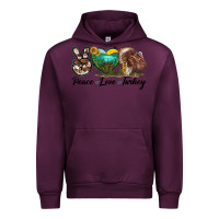 Mauve Wine peace love turkey Urban Hoodie - LillyAllenDesigns