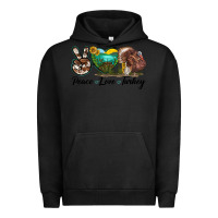 Pigment Black peace love turkey Urban Hoodie - LillyAllenDesigns