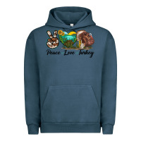 Pigment Midnight Navy peace love turkey Urban Hoodie - LillyAllenDesigns