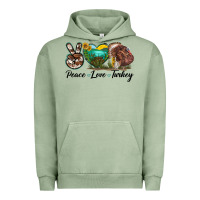 Pigment Oil Green peace love turkey Urban Hoodie - LillyAllenDesigns