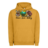 Pigment Peanut Butter peace love turkey Urban Hoodie - LillyAllenDesigns
