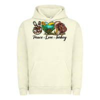 Pigment Pistachio peace love turkey Urban Hoodie - LillyAllenDesigns