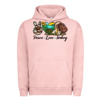 Pigment Salmon peace love turkey Urban Hoodie - LillyAllenDesigns