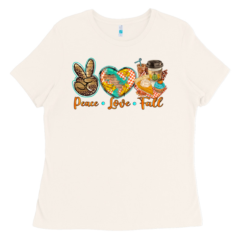 Peace Love Fall Ladies Tee by BarkalooDesign | Teevron