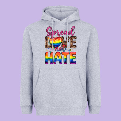 Spread Love Not Hate Heavyweight Hoodie Designed By Zillion Design Studio