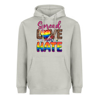Moon Dust spread love not hate Heavyweight Hoodie - Zillion Design Studio