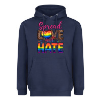 Navy spread love not hate Heavyweight Hoodie - Zillion Design Studio