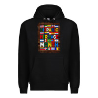 Black hispanic haritage month flags with background Premium Hoodie - BundleAndBundleShop