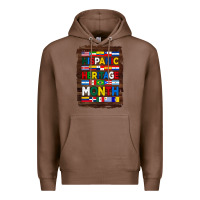 Chestnut hispanic haritage month flags with background Premium Hoodie - BundleAndBundleShop
