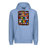 Colony Blue hispanic haritage month flags with background Premium Hoodie - BundleAndBundleShop