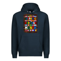 Navy hispanic haritage month flags with background Premium Hoodie - BundleAndBundleShop
