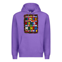 Purple hispanic haritage month flags with background Premium Hoodie - BundleAndBundleShop