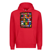 Red hispanic haritage month flags with background Premium Hoodie - BundleAndBundleShop