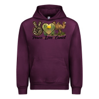 Mauve Wine peace love camel Urban Hoodie - LillyAllenDesigns