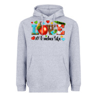 Heather Grey love teacher life Heavyweight Hoodie - texasbilliewilder