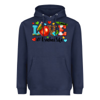 Navy love teacher life Heavyweight Hoodie - texasbilliewilder