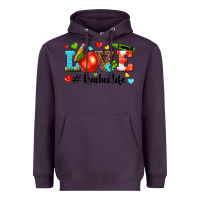 Plum love teacher life Heavyweight Hoodie - texasbilliewilder