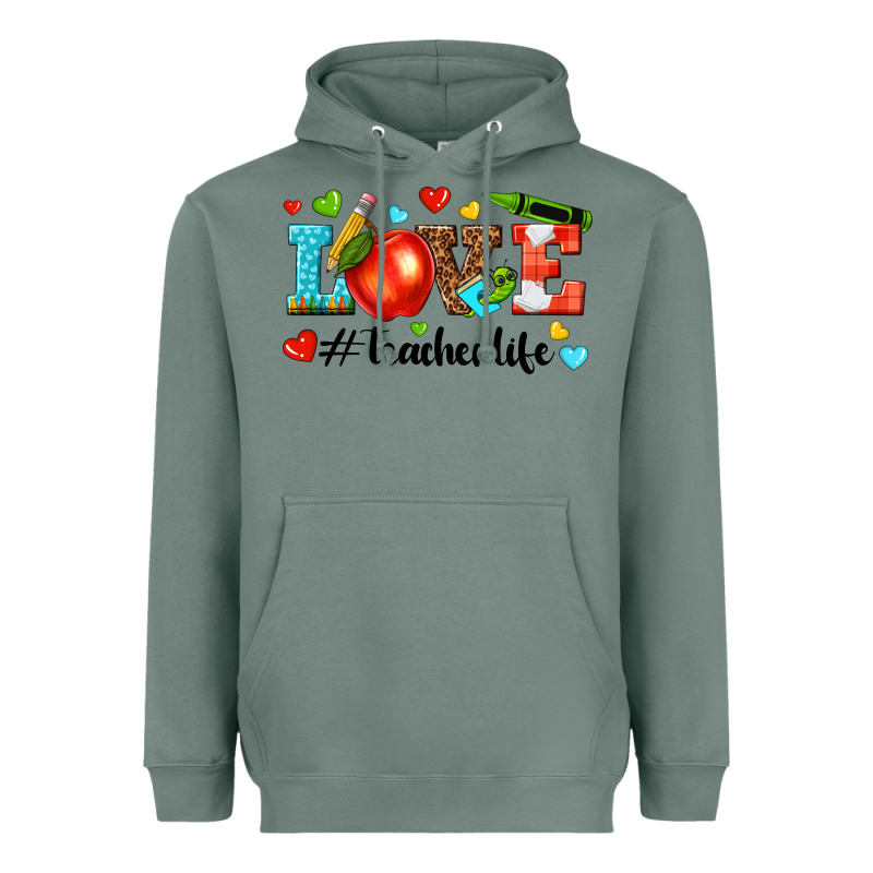 Love Teacher Life Heavyweight Hoodie by texasbilliewilder | Teevron