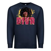 Navy Diva juneteenth Premium Sweatshirt - Zillion Design Studio