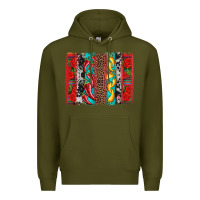 Army Green cinco de mayo vibes brushstrokes Premium Hoodie - Artiststas