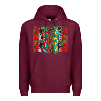 Burgundy cinco de mayo vibes brushstrokes Premium Hoodie - Artiststas