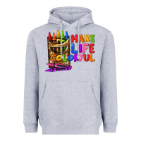 Heather Grey make life colorful Heavyweight Hoodie - texasbilliewilder