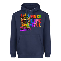 Navy make life colorful Heavyweight Hoodie - texasbilliewilder