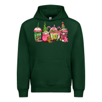 Forest Green pink christmas gnomes coffee cups Urban Hoodie - Jasminsmagicworld